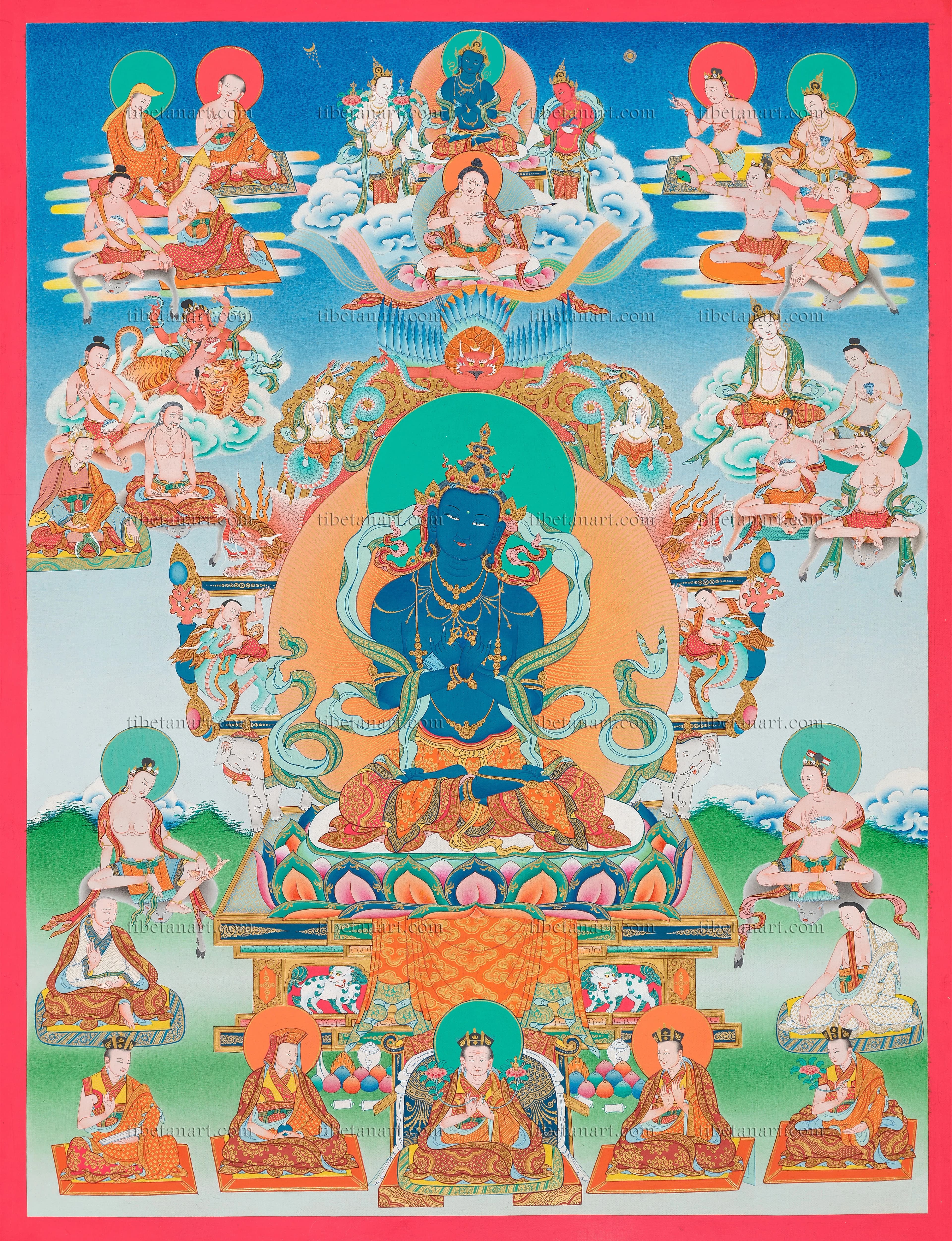Vajradhara with Kagyu Lineage Gurus