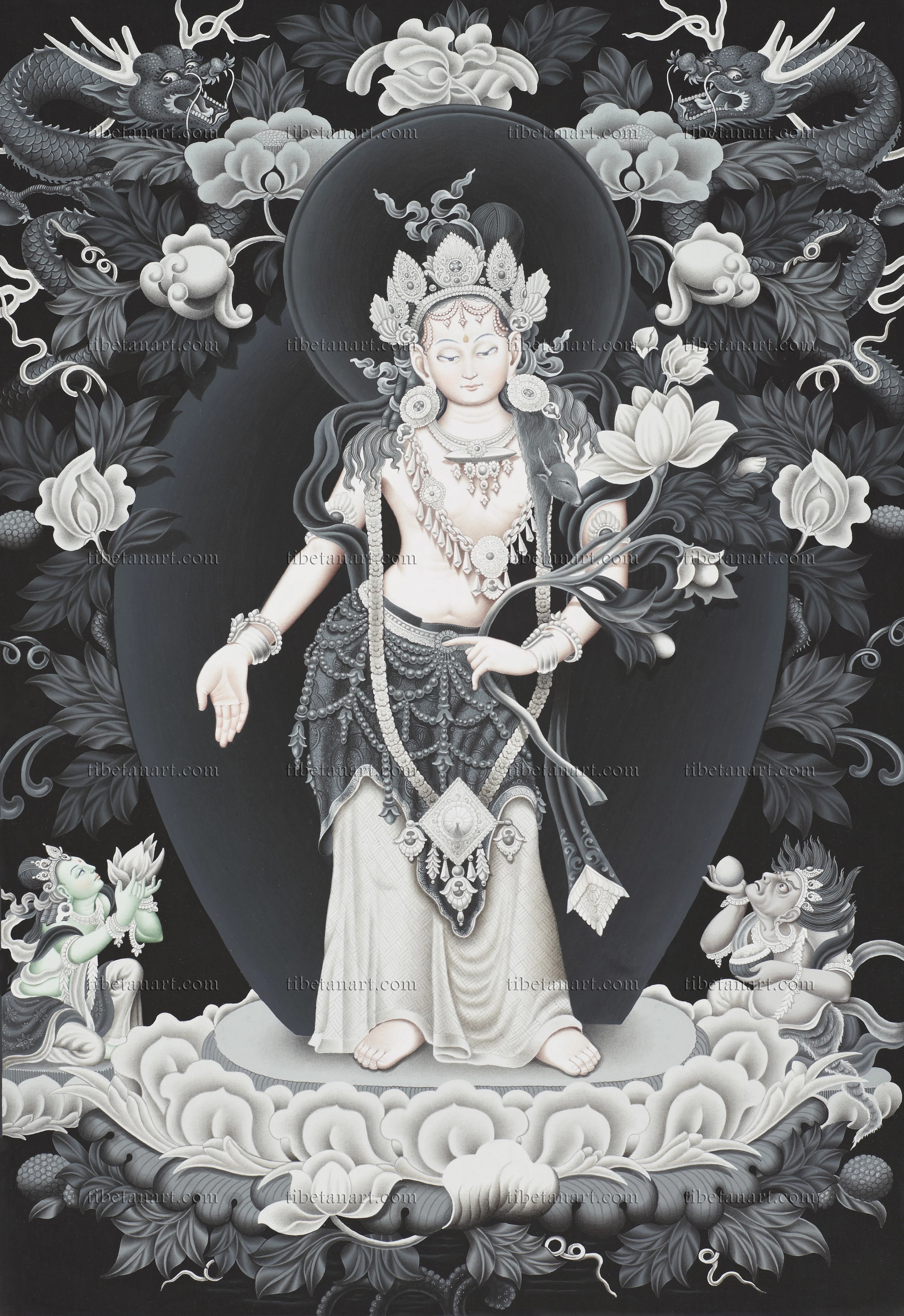B/W Padmapani Avalokiteshvara