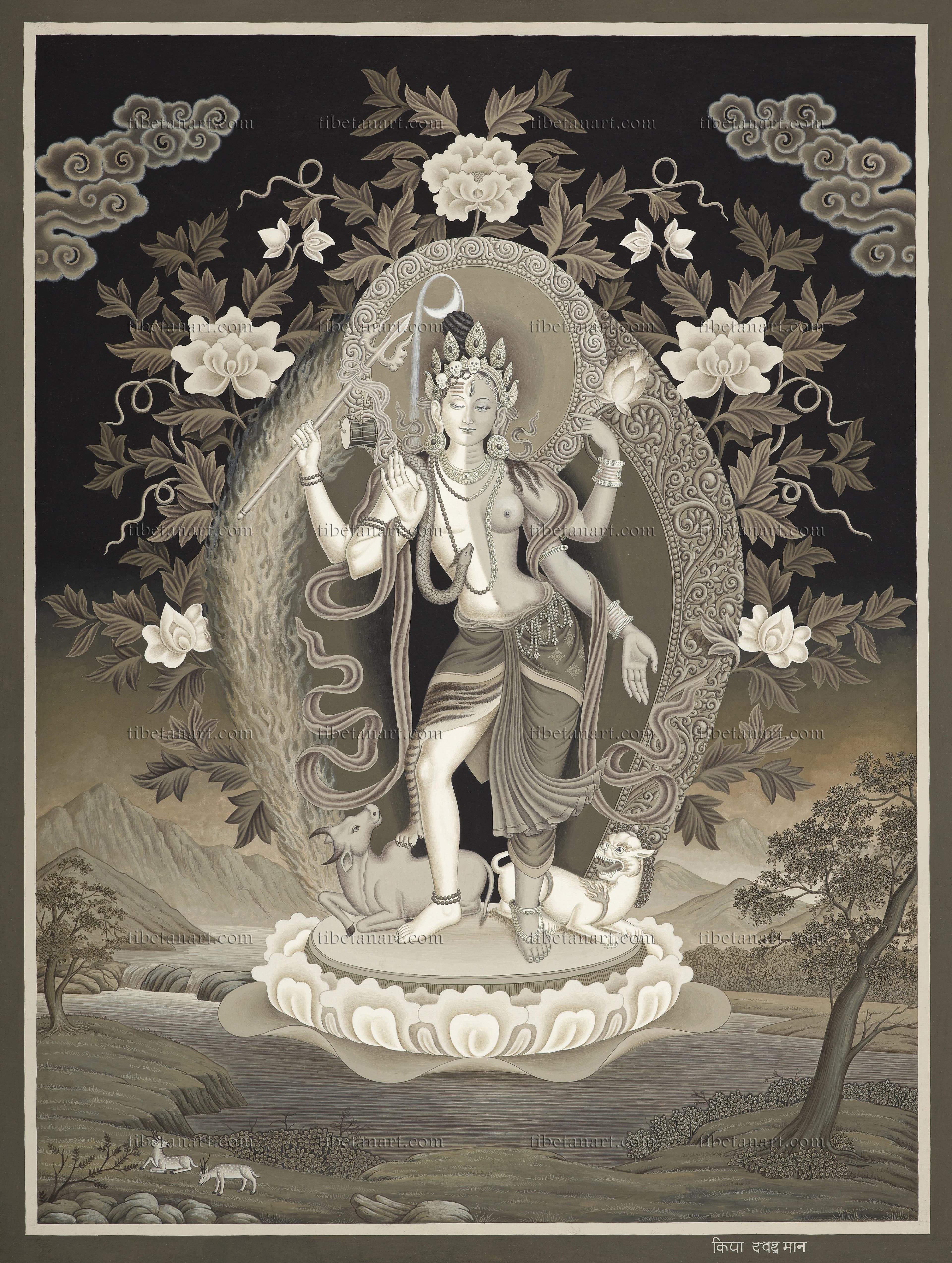 B/W Ardhanarishvara