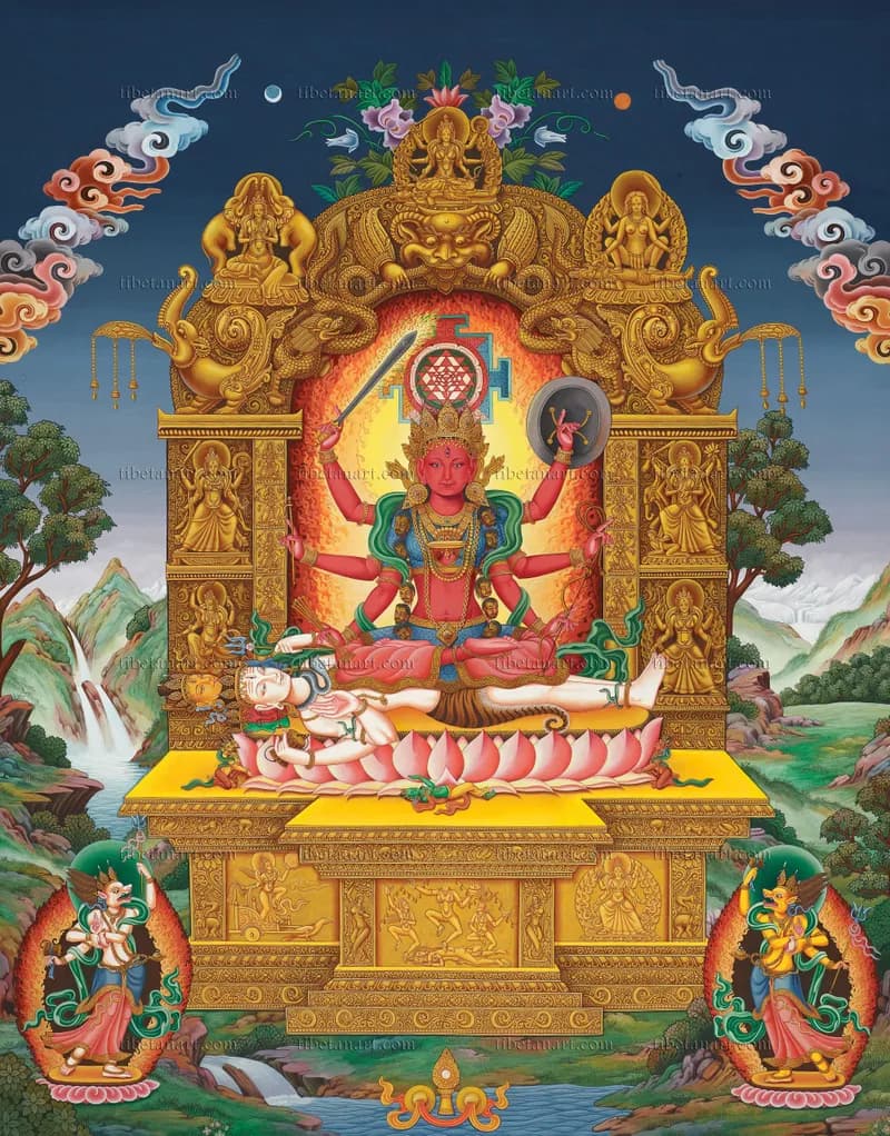 Tripura Sundari on Mahavidya Throne