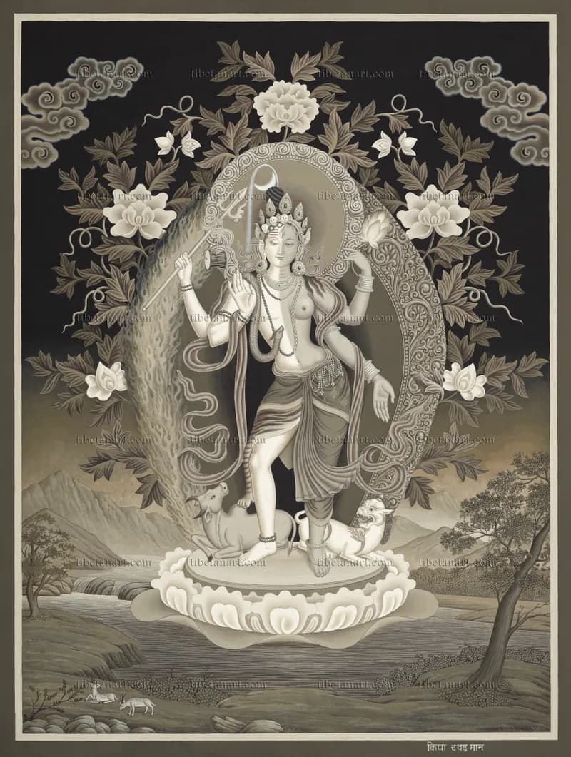 B/W Ardhanarishvara